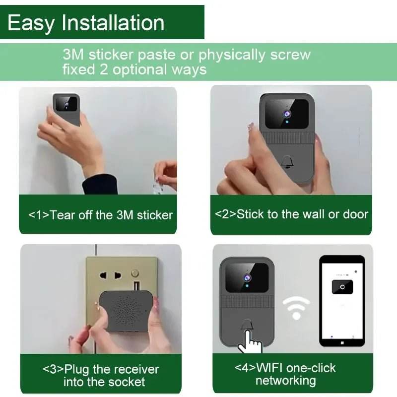 Smart Home Wireless Video Doorbell with 2-Way Audio - Loja Manuel Coelho