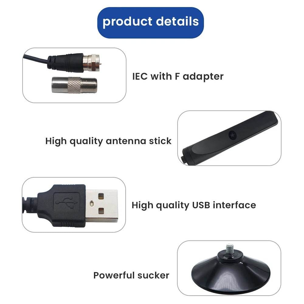 High Gain TV Antenna Signal Booster with Suction Cup - Loja Manuel Coelho