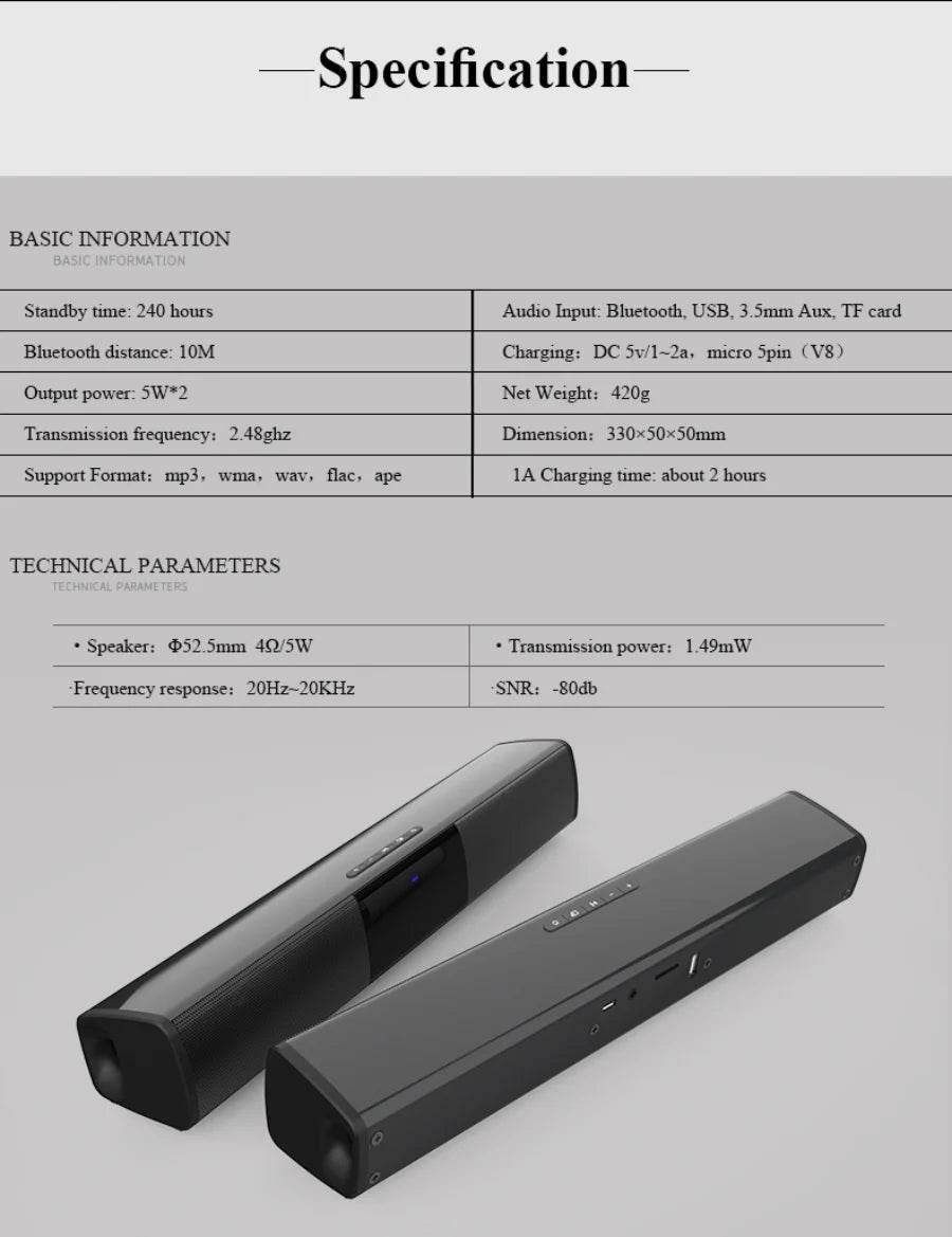 Bluetooth Sound Bar for Home Theater | 3 Channel Speakers - Loja Manuel Coelho