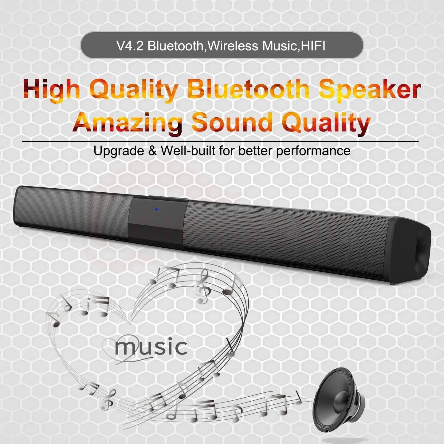 Bluetooth Sound Bar for Home Theater | 3 Channel Speakers - Loja Manuel Coelho