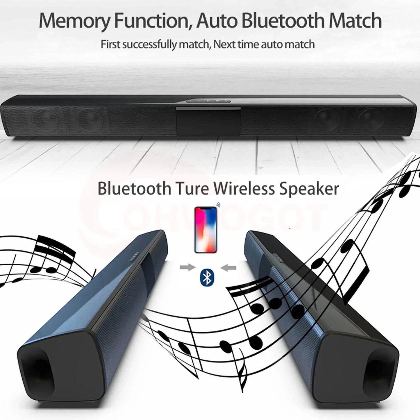 Bluetooth Sound Bar for Home Theater | 3 Channel Speakers - Loja Manuel Coelho
