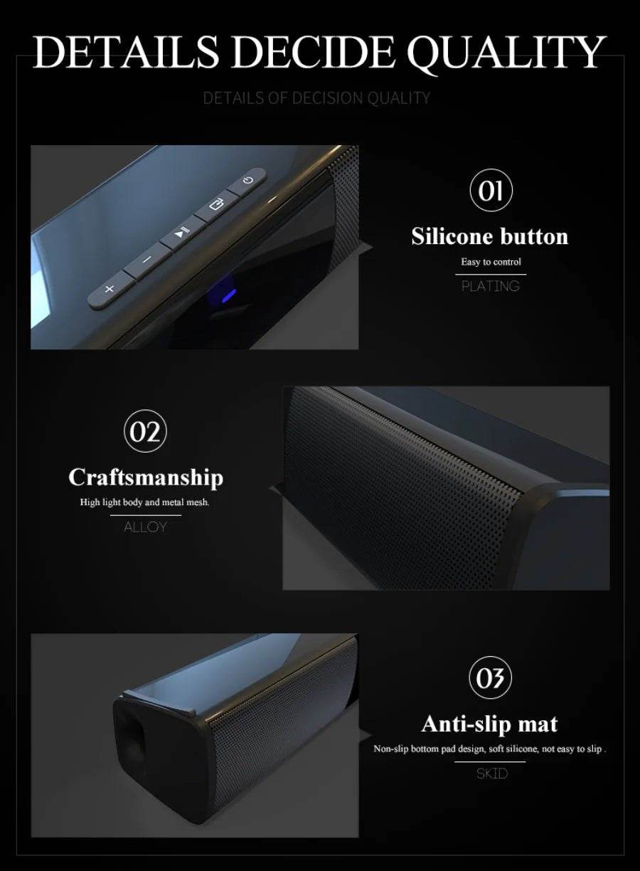 Bluetooth Sound Bar for Home Theater | 3 Channel Speakers - Loja Manuel Coelho