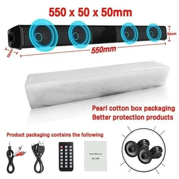 Bluetooth Sound Bar for Home Theater | 3 Channel Speakers - Loja Manuel Coelho