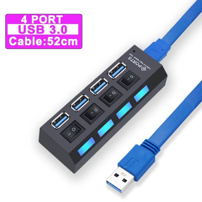 USB 3.0 Hub - 4/7 Port Multi USB Splitter - Loja Manuel Coelho