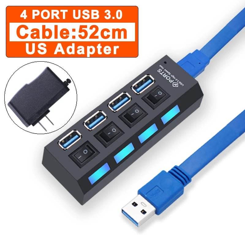 USB 3.0 Hub - 4/7 Port Multi USB Splitter - Loja Manuel Coelho