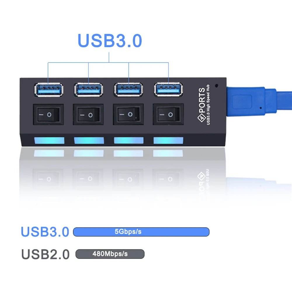 USB 3.0 Hub - 4/7 Port Multi USB Splitter - Loja Manuel Coelho