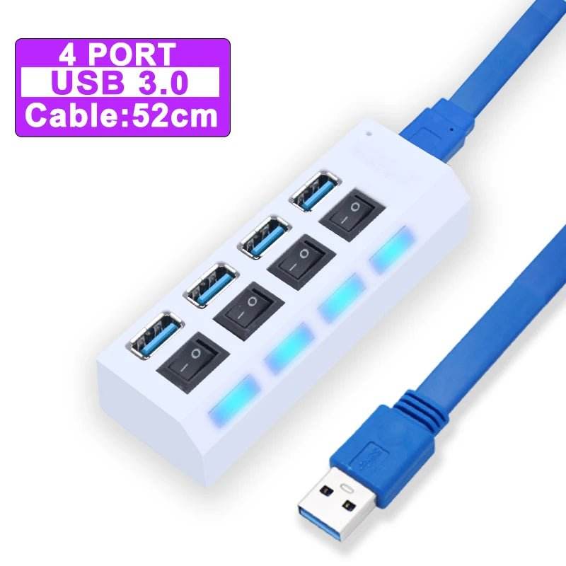 USB 3.0 Hub - 4/7 Port Multi USB Splitter - Loja Manuel Coelho