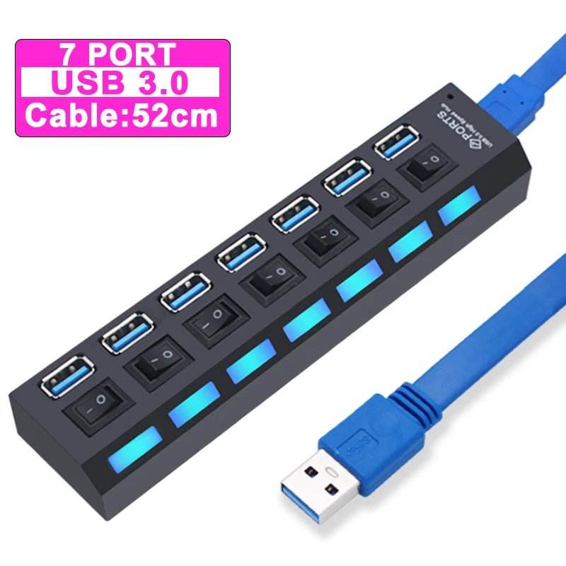 USB 3.0 Hub - 4/7 Port Multi USB Splitter - Loja Manuel Coelho