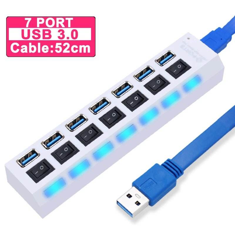USB 3.0 Hub - 4/7 Port Multi USB Splitter - Loja Manuel Coelho