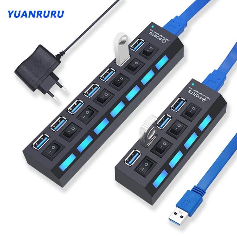 USB 3.0 Hub - 4/7 Port Multi USB Splitter - Loja Manuel Coelho