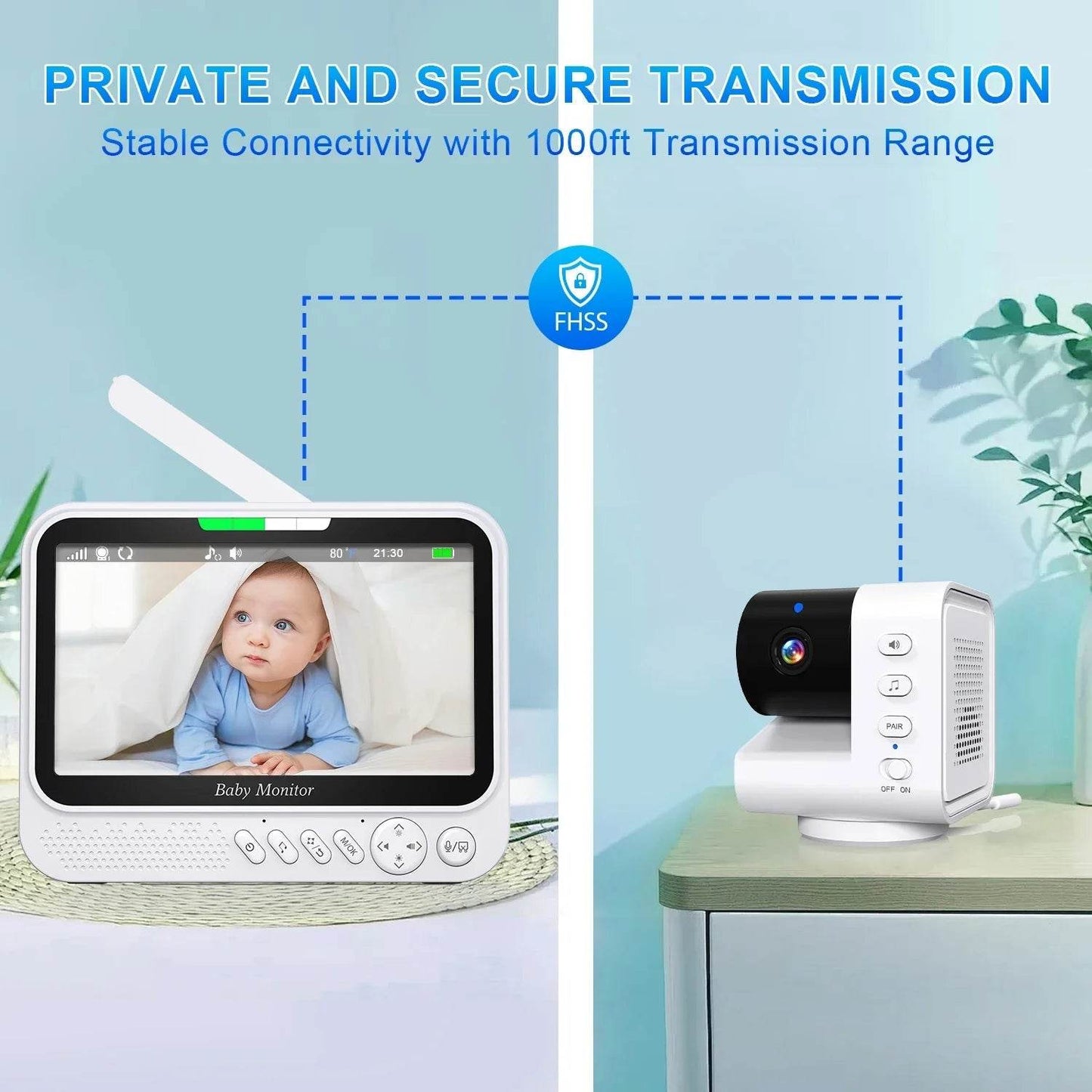 Video Baby Monitor 7‘’Display Screen Pan Tilt Zoom Security Camera IR Night Vision - Loja Manuel Coelho