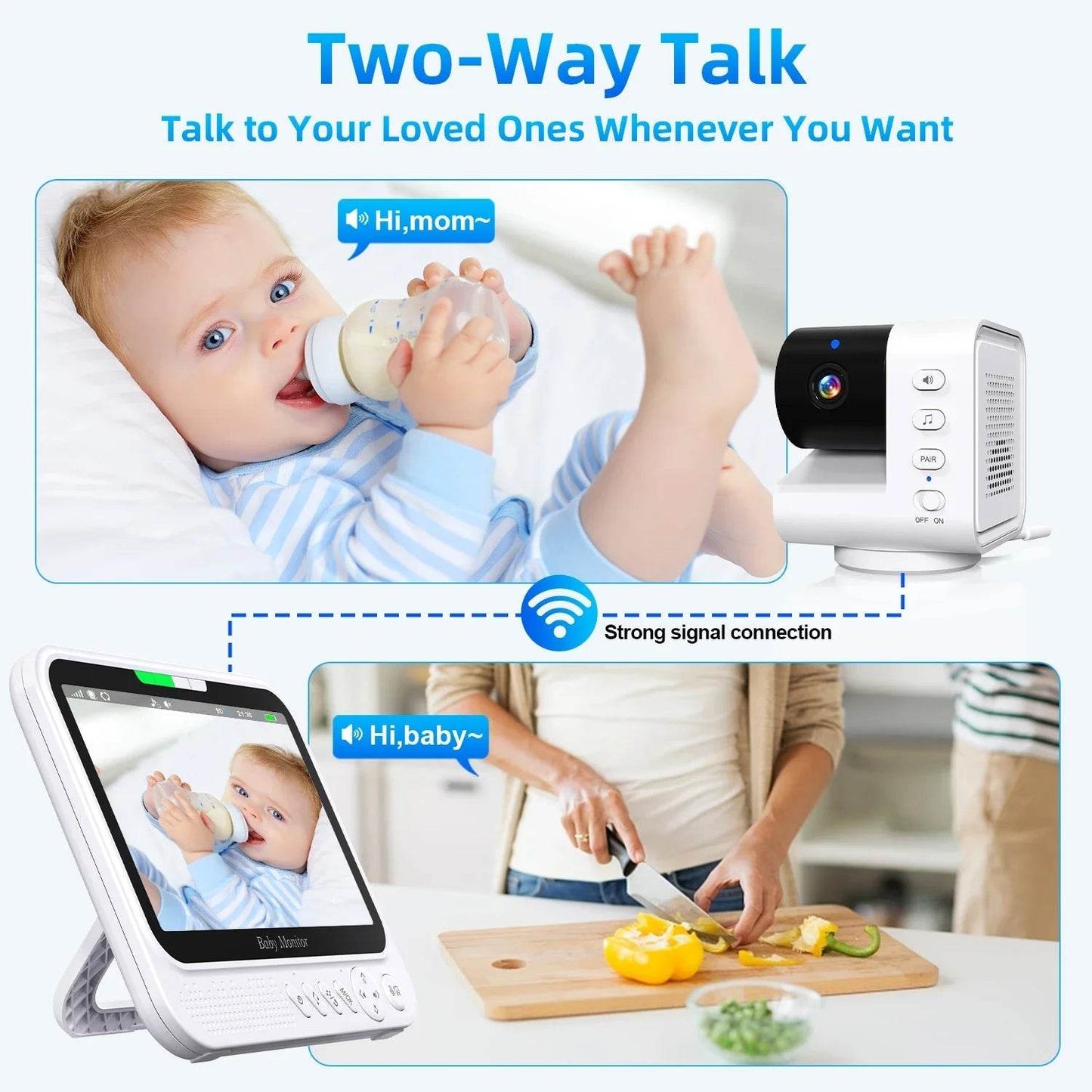 Video Baby Monitor 7‘’Display Screen Pan Tilt Zoom Security Camera IR Night Vision - Loja Manuel Coelho