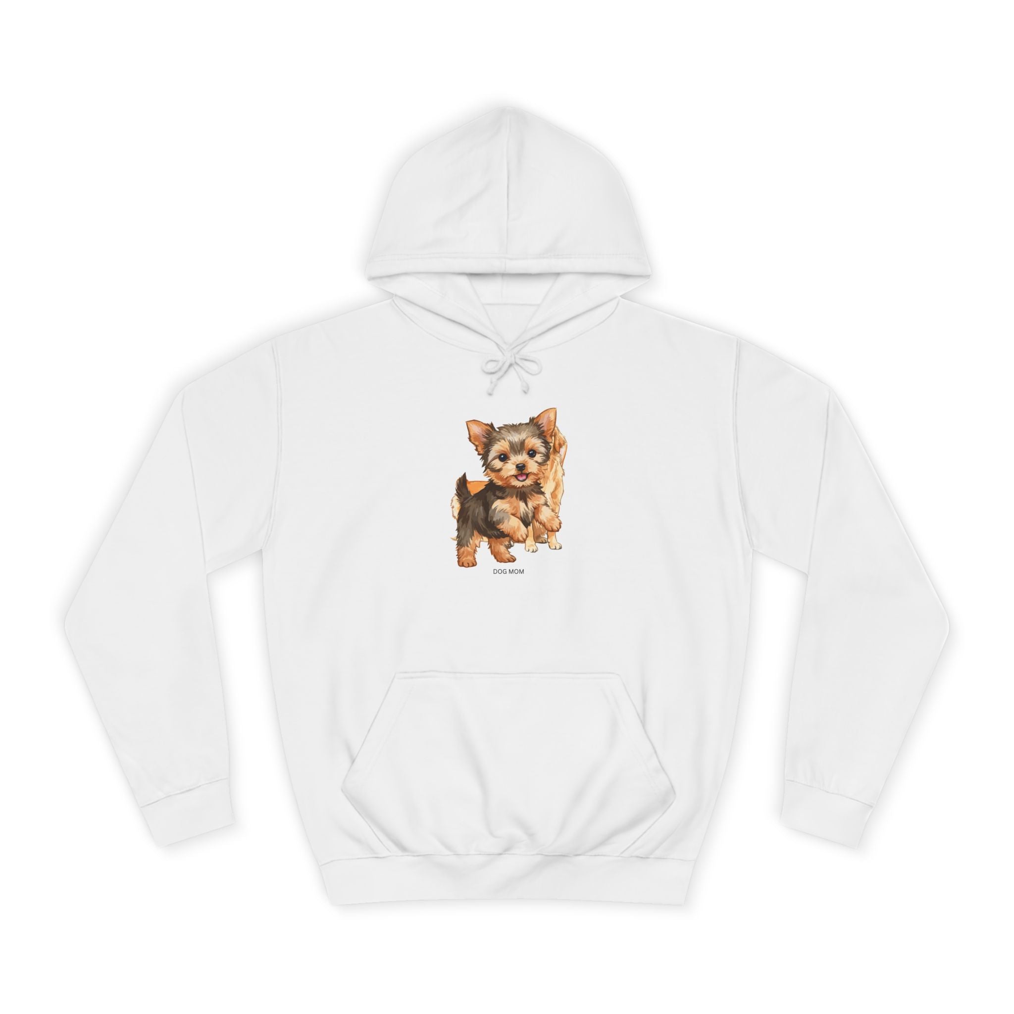 Sweatshirt com capuz unissexo com ilustração de cão fofo para faculdade
