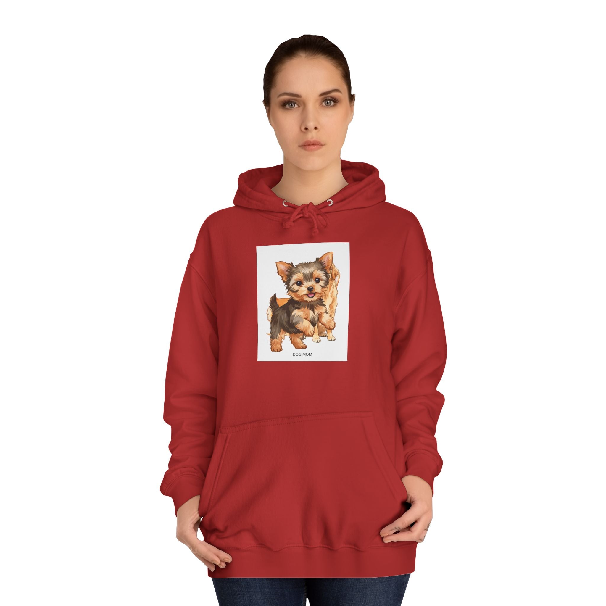 Sweatshirt com capuz unissexo com ilustração de cão fofo para faculdade