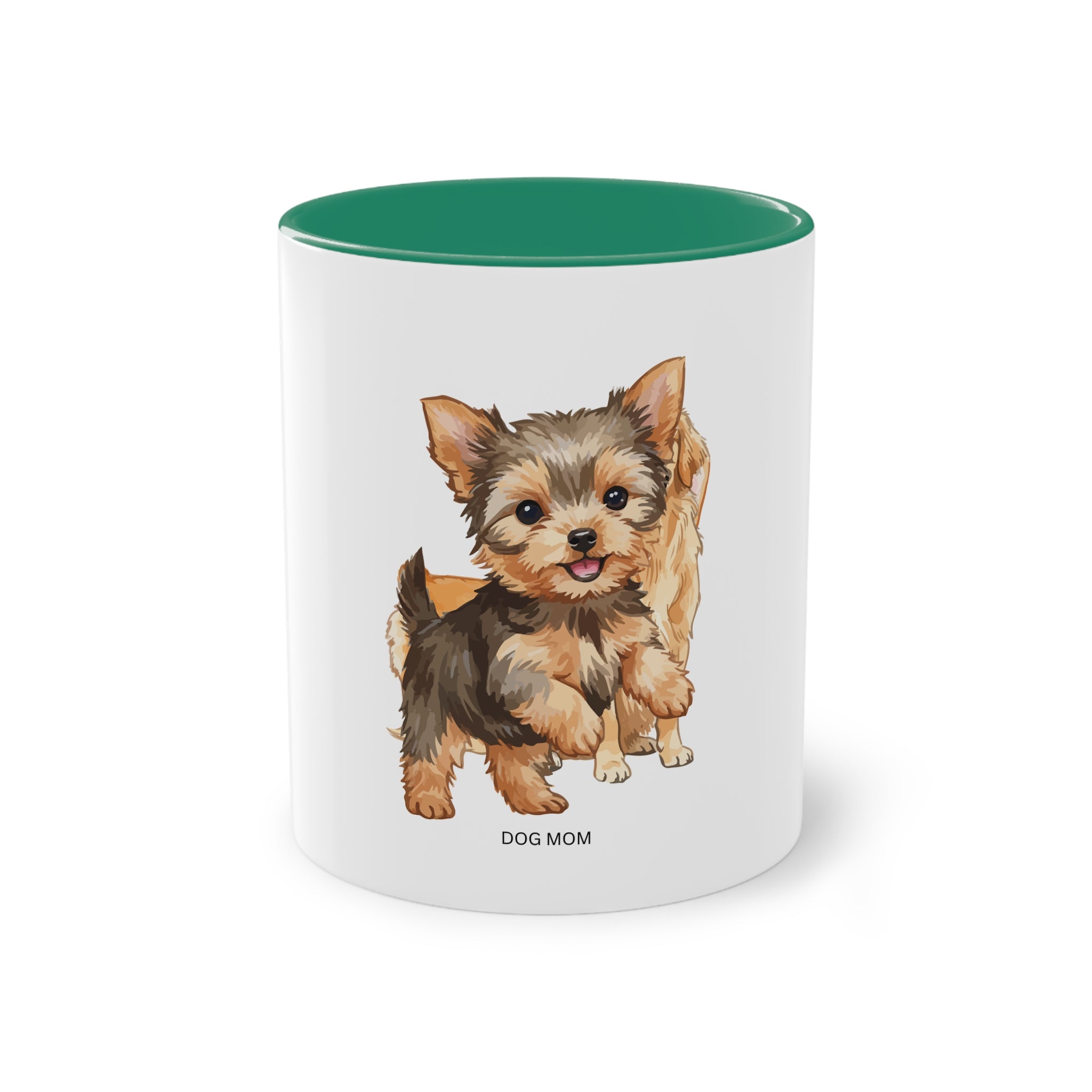 Caneca de café bicolor para mãe de cão, caneca de cerâmica de 11 onças, presente fofo para amantes de cães