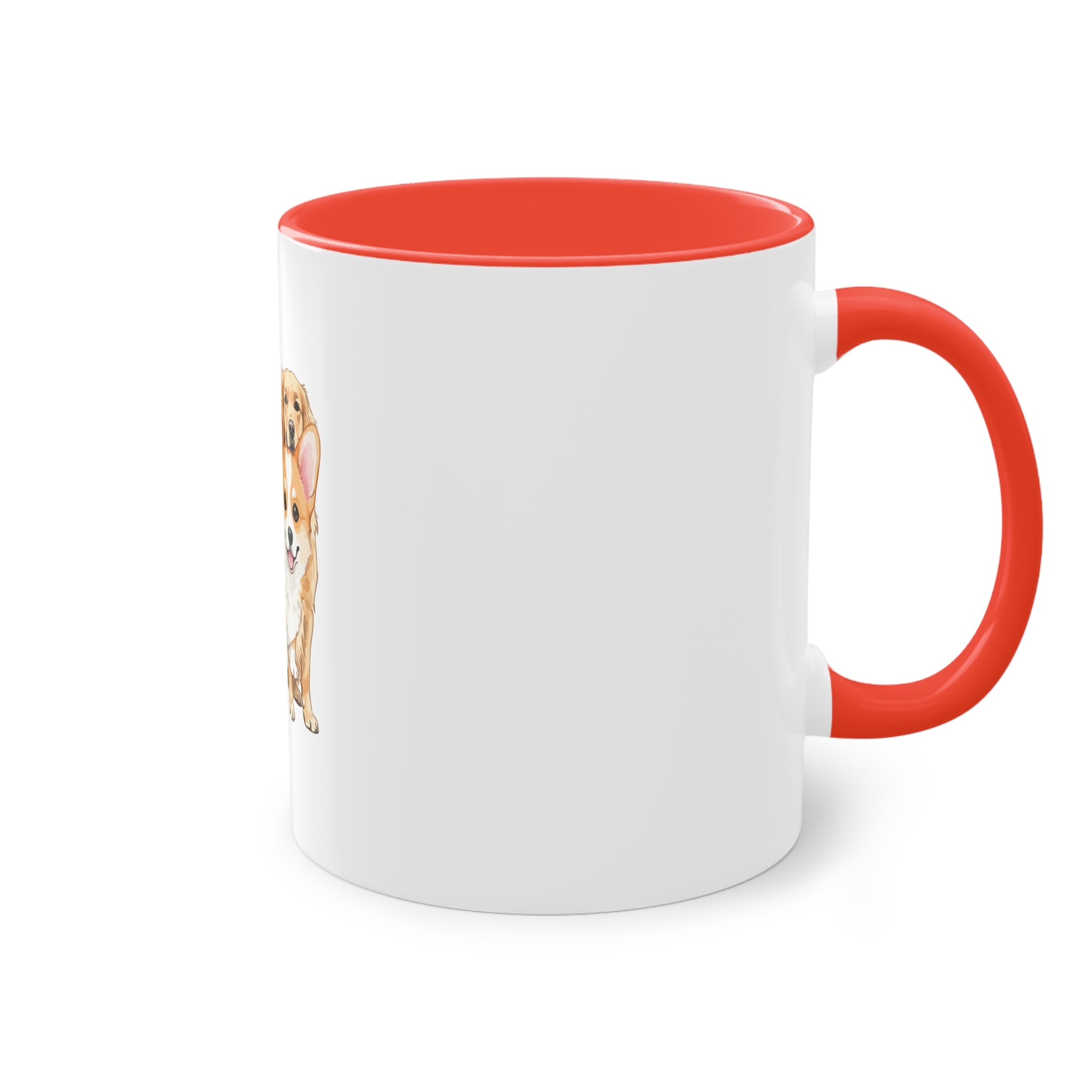 Caneca de café bicolor para pai de cão Corgi, presente personalizado para amantes de animais de estimação