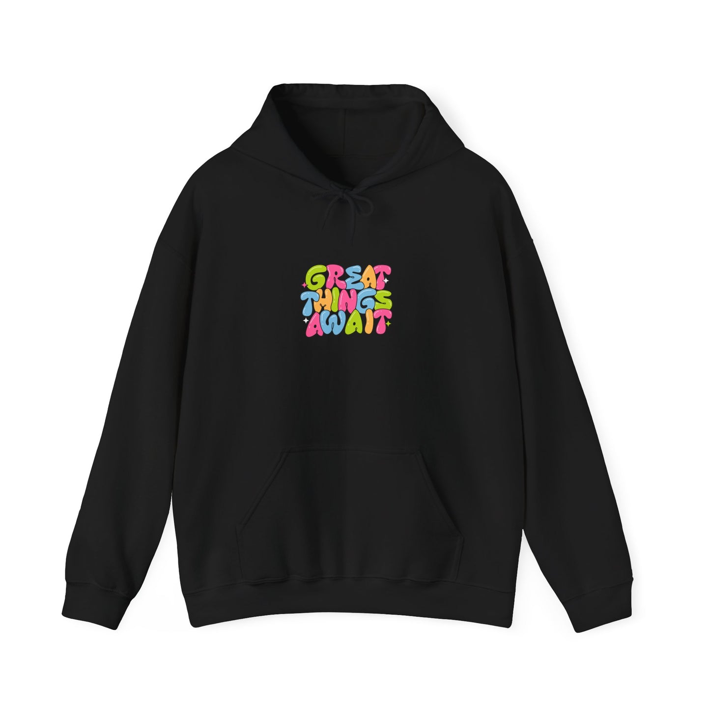 Unisex Hooded Sweatshirt - "Great Things Await" Inspirational Art