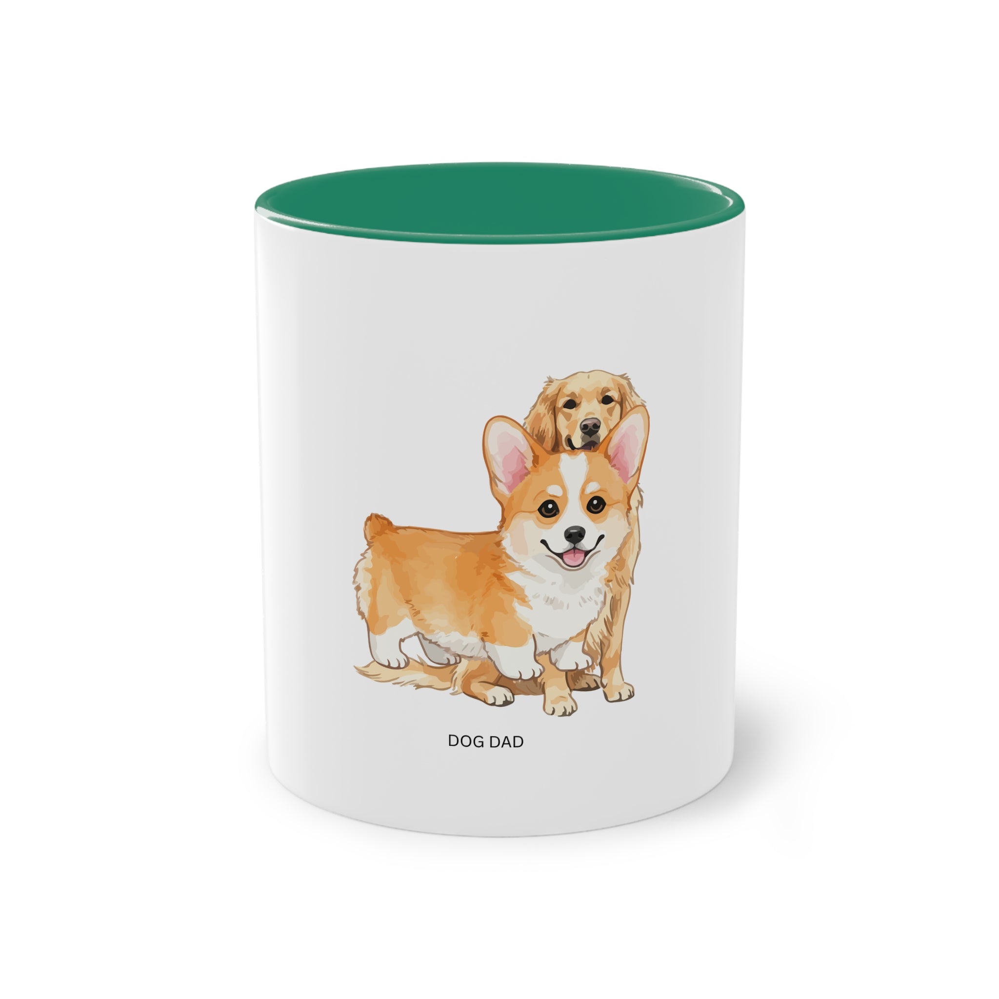 Caneca de café bicolor para pai de cão Corgi, presente personalizado para amantes de animais de estimação