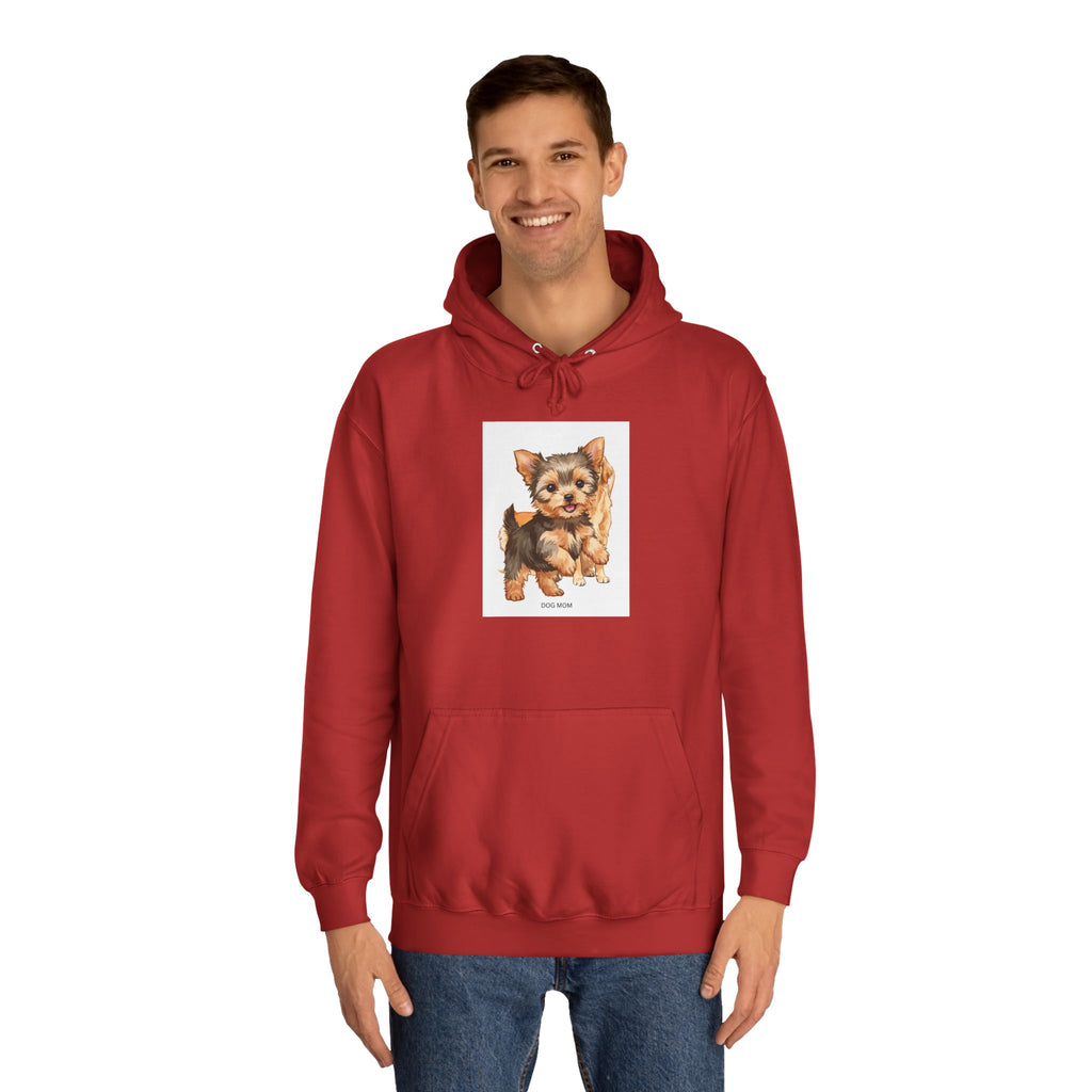 Sweatshirt com capuz unissexo com ilustração de cão fofo para faculdade