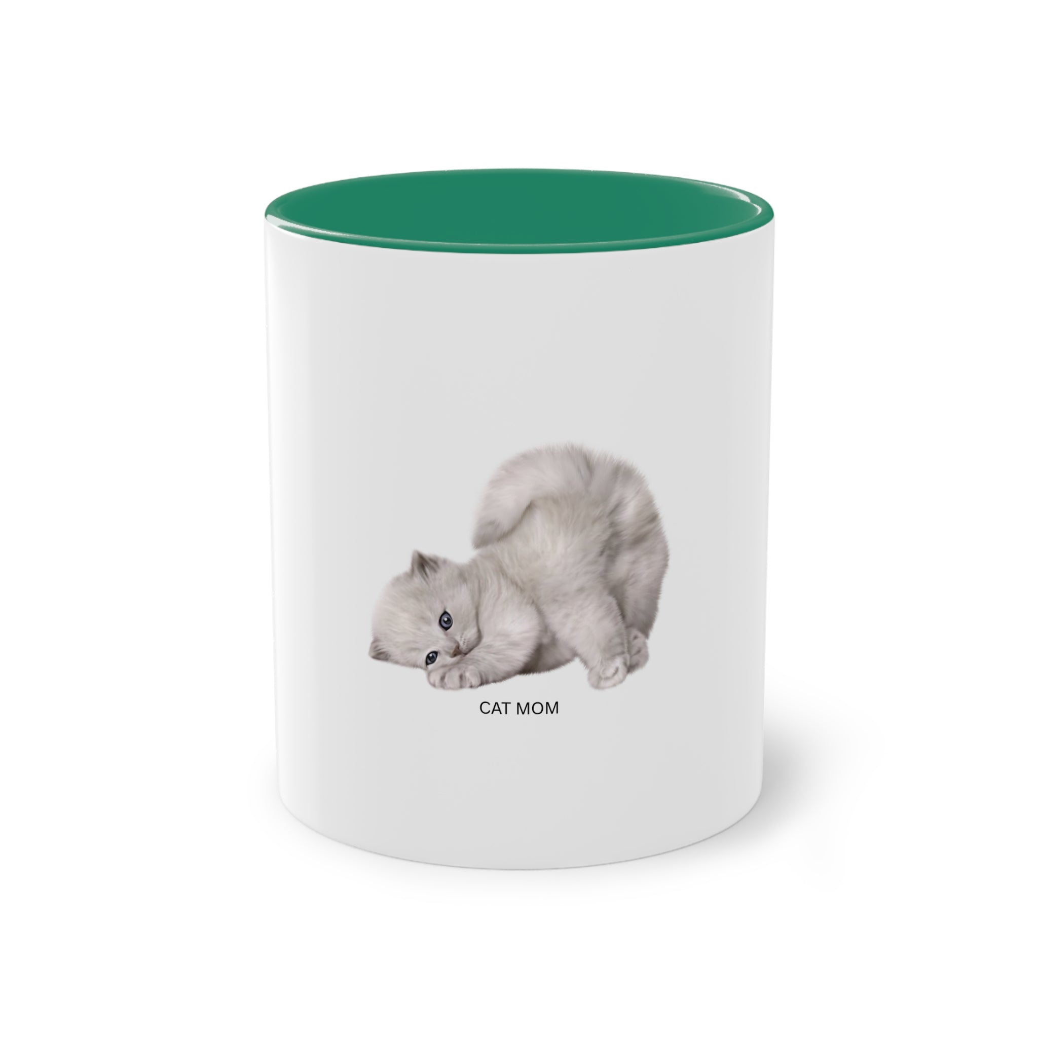 Caneca de café bicolor Cat Mom - presente perfeito para os amantes de gatos
