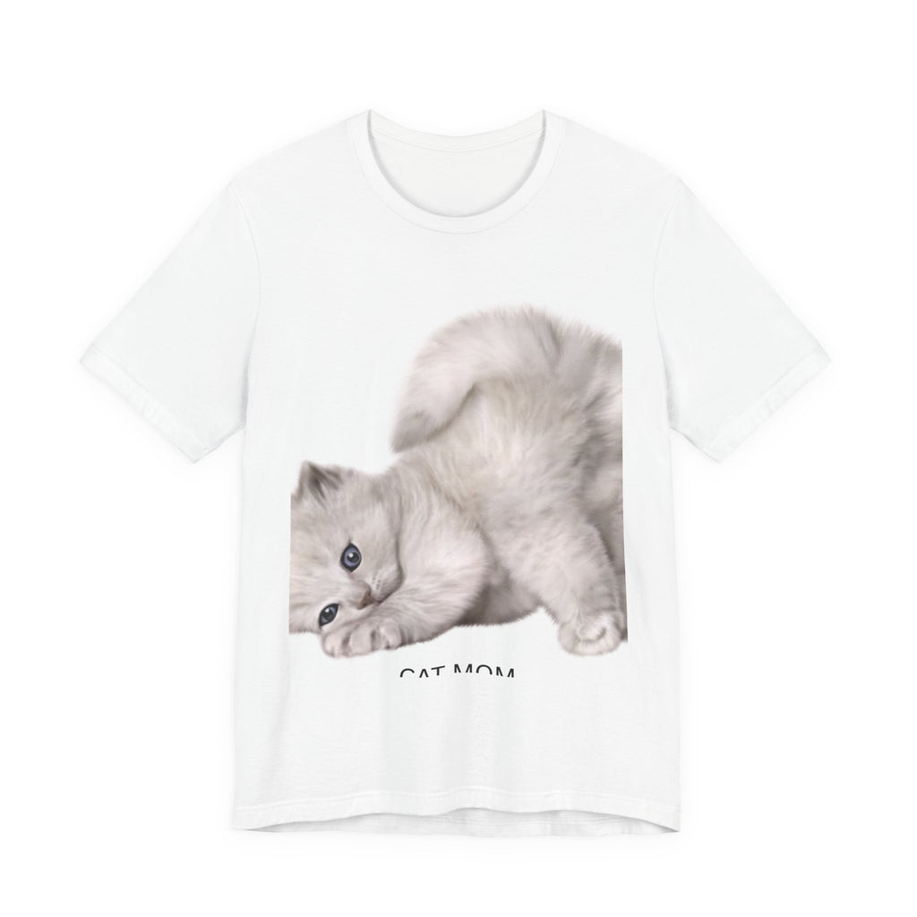 T-shirt fofa de mãe de gato, t-shirt confortável para amantes de gatos, presente para donos de gatos