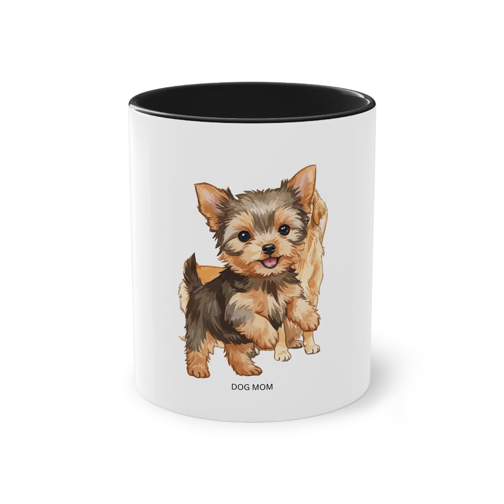 Caneca de café bicolor para mãe de cão, caneca de cerâmica de 11 onças, presente fofo para amantes de cães