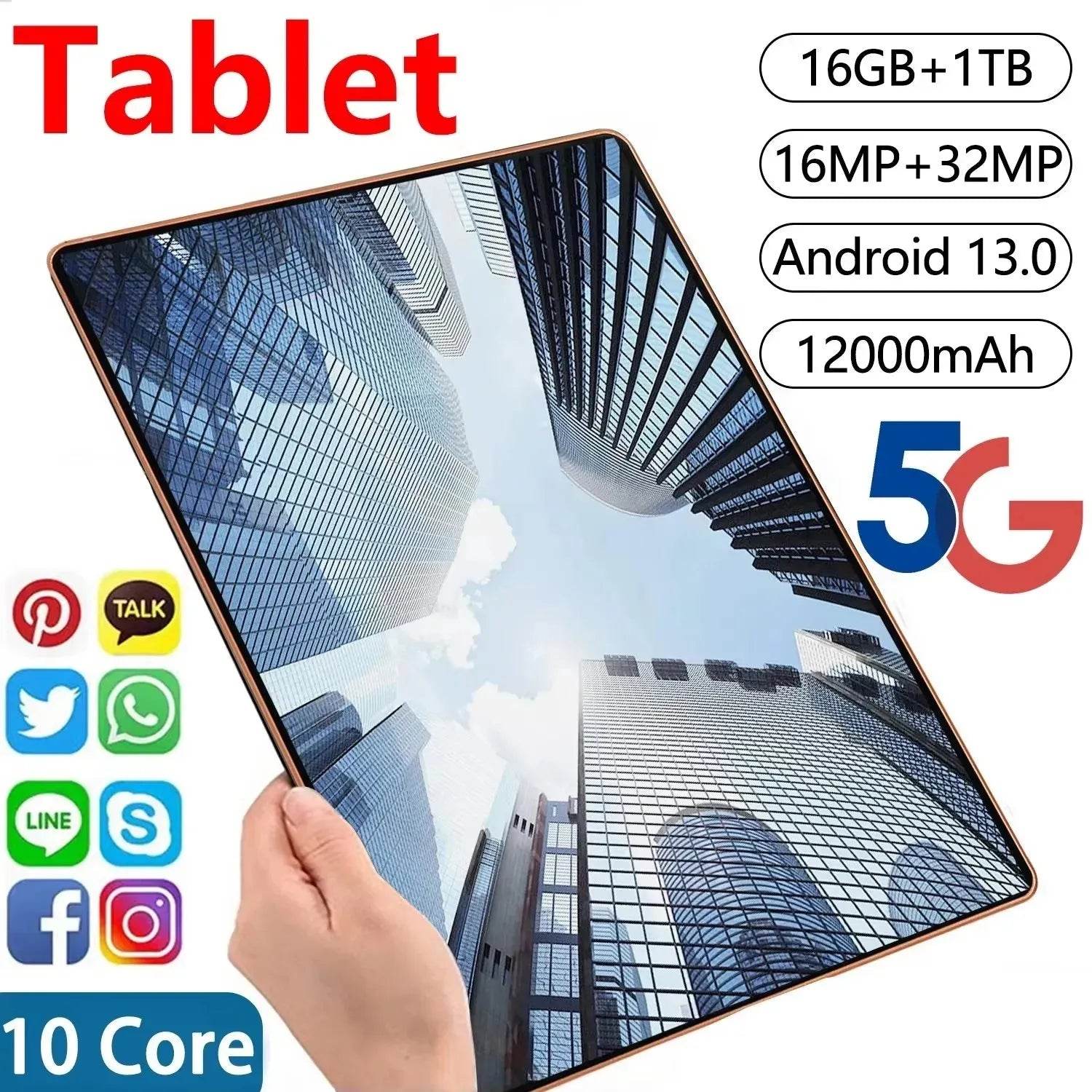 Tablet Android 2025 5G 13.0 Brand New 11.6 inch 16GB RAM 1TB - Loja Manuel Coelho
