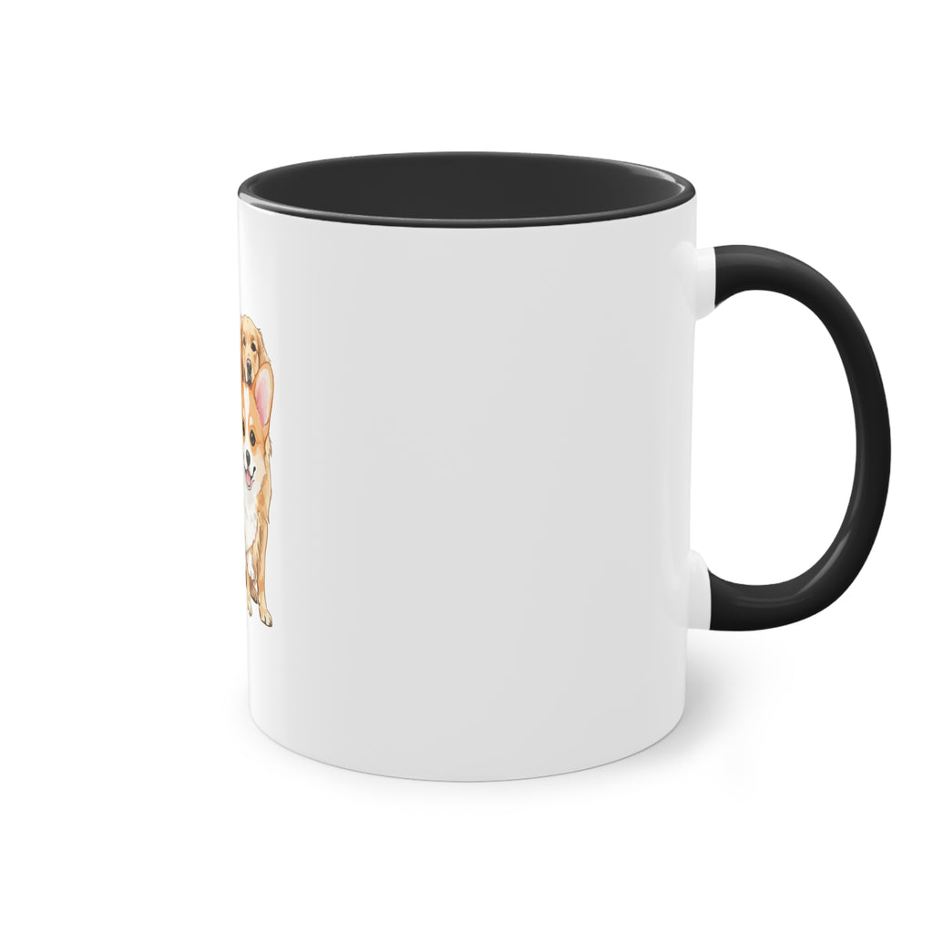 Caneca de café bicolor para pai de cão Corgi, presente personalizado para amantes de animais de estimação