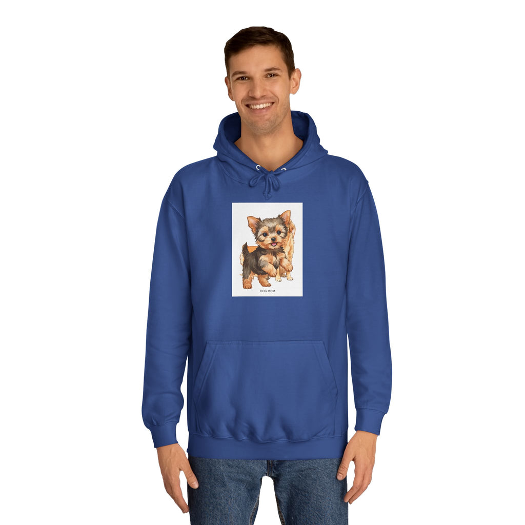 Sweatshirt com capuz unissexo com ilustração de cão fofo para faculdade
