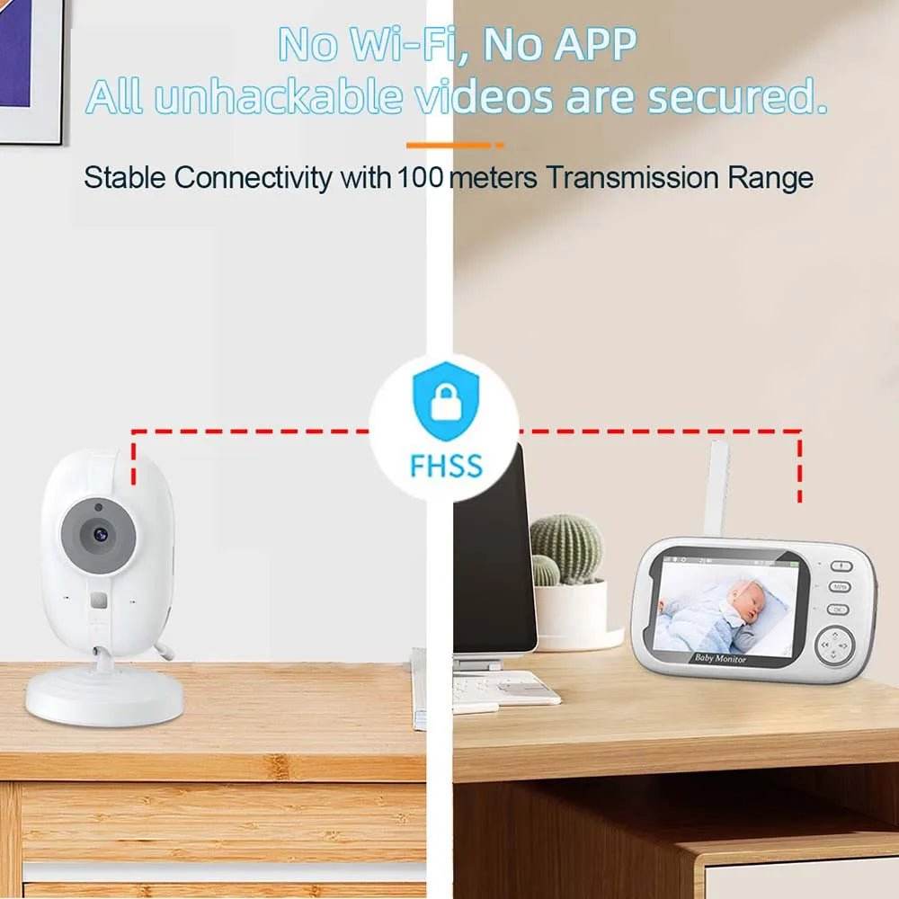 3.5 Inch Video Baby Monitor Nanny IR Night Vision Security Camera 2 Way Audio Video - Loja Manuel Coelho