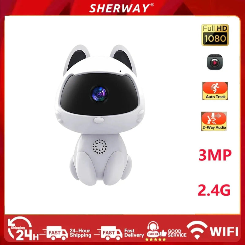 3MP Intelligent night vision two - way audio voice intercom wifi remote night vision - Loja Manuel Coelho