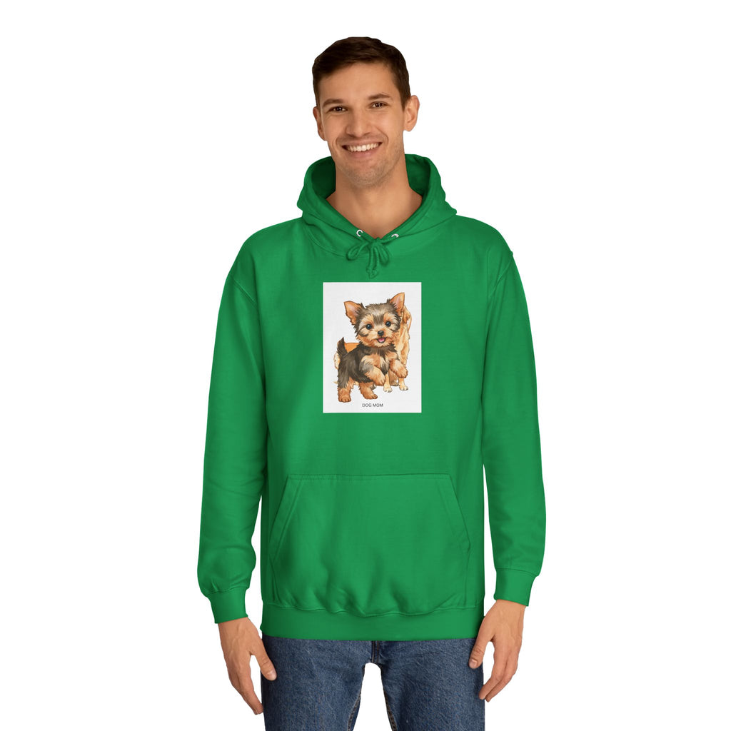 Sweatshirt com capuz unissexo com ilustração de cão fofo para faculdade