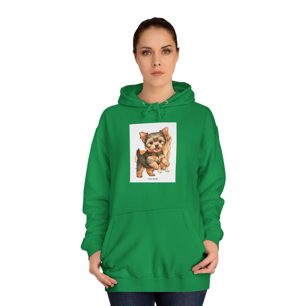Sweatshirt com capuz unissexo com ilustração de cão fofo para faculdade