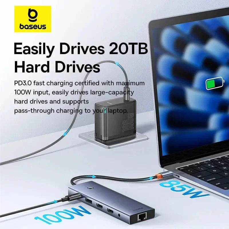 USB Baseus 3.0 Hub to HDMI DP 4K 60Hz Docking Station - Loja Manuel Coelho