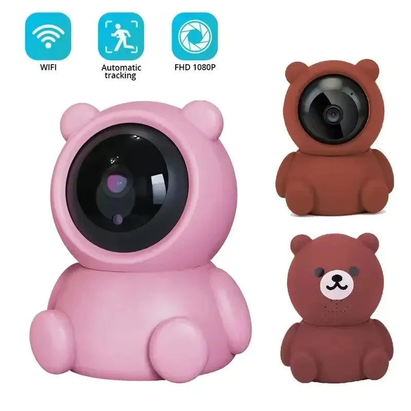 Smart Home Baby Security Monitor WiFi IP Camera – Cartoon Bear Design