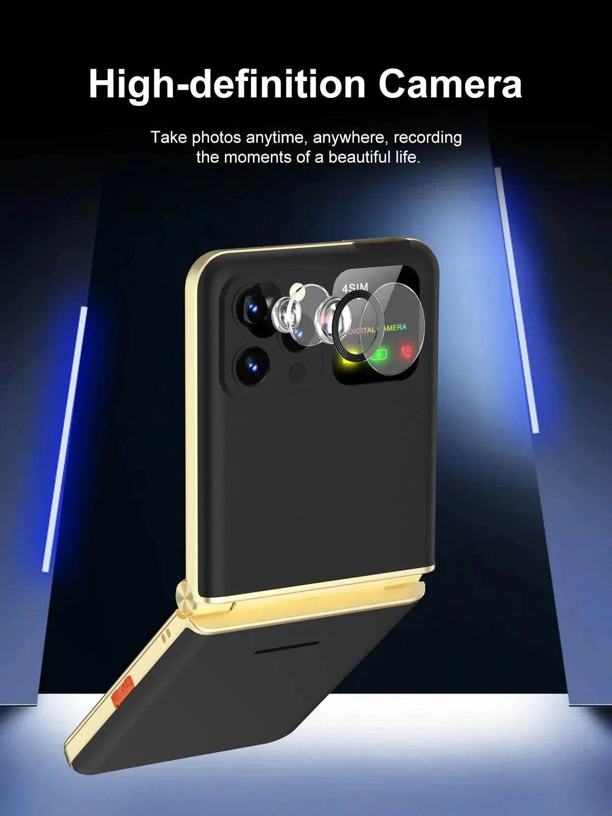 Mobile Phone New Flip 4 SIM Card Speed Dial Magic Voice - Loja Manuel Coelho