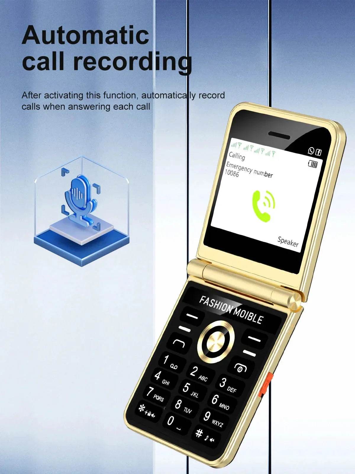 Mobile Phone New Flip 4 SIM Card Speed Dial Magic Voice - Loja Manuel Coelho
