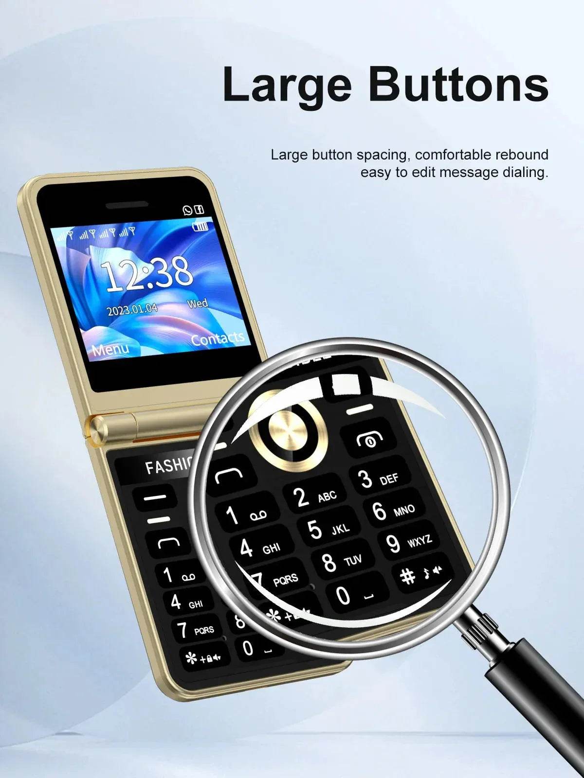 Mobile Phone New Flip 4 SIM Card Speed Dial Magic Voice - Loja Manuel Coelho