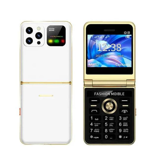 Mobile Phone New Flip 4 SIM Card Speed Dial Magic Voice - Loja Manuel Coelho