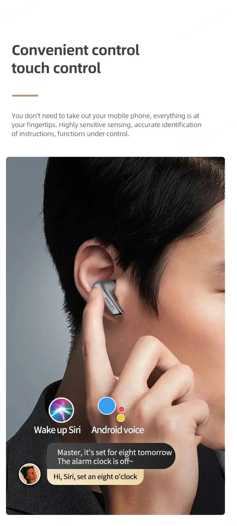 Choice Lenovo LP5 Wireless Bluetooth Earbuds HiFi Music Earphones Headphones | Loja Manuel Coelho