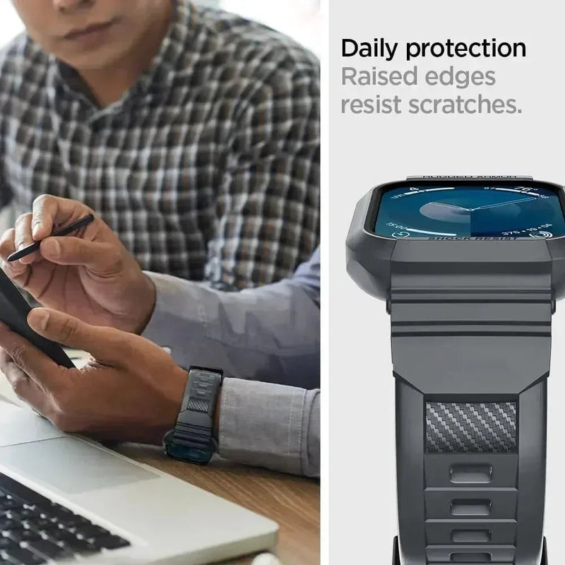 Rugged Armor Pro Designed for Apple Watch Ultra 2 Rubber Case with Band