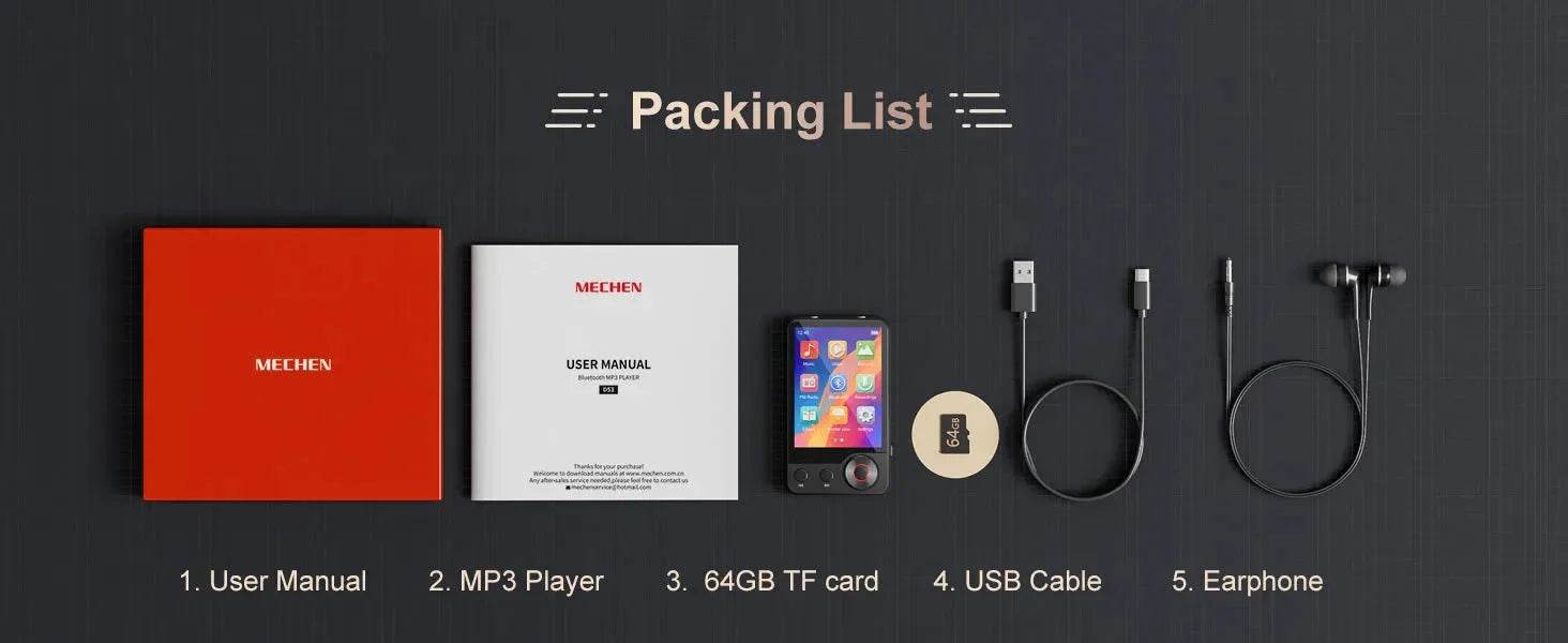 MECHEN 128GB MP3 Player with Bluetooth 5.3, 2.4’ Portable Full Touchscreen Music Player - Loja Manuel Coelho