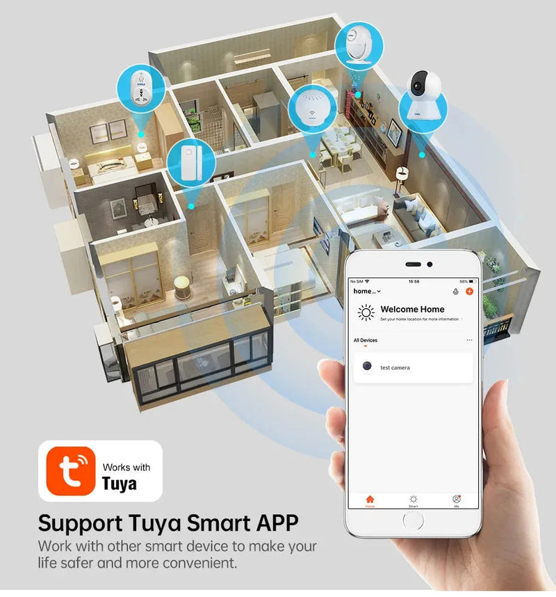 KERUI 5MP 4K Tuya Smart Mini WiFi IP Camera Indoor Wireless Home Security AI Human