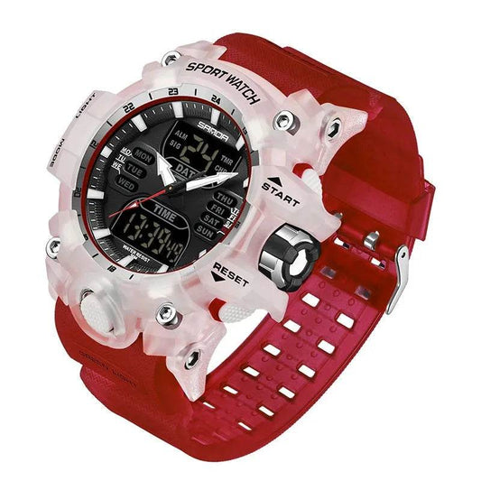 SANDA Luxury G Style Men's Electronic Watch Outdoor Sports LED Analog Digital Chronograph - Loja Manuel Coelho
