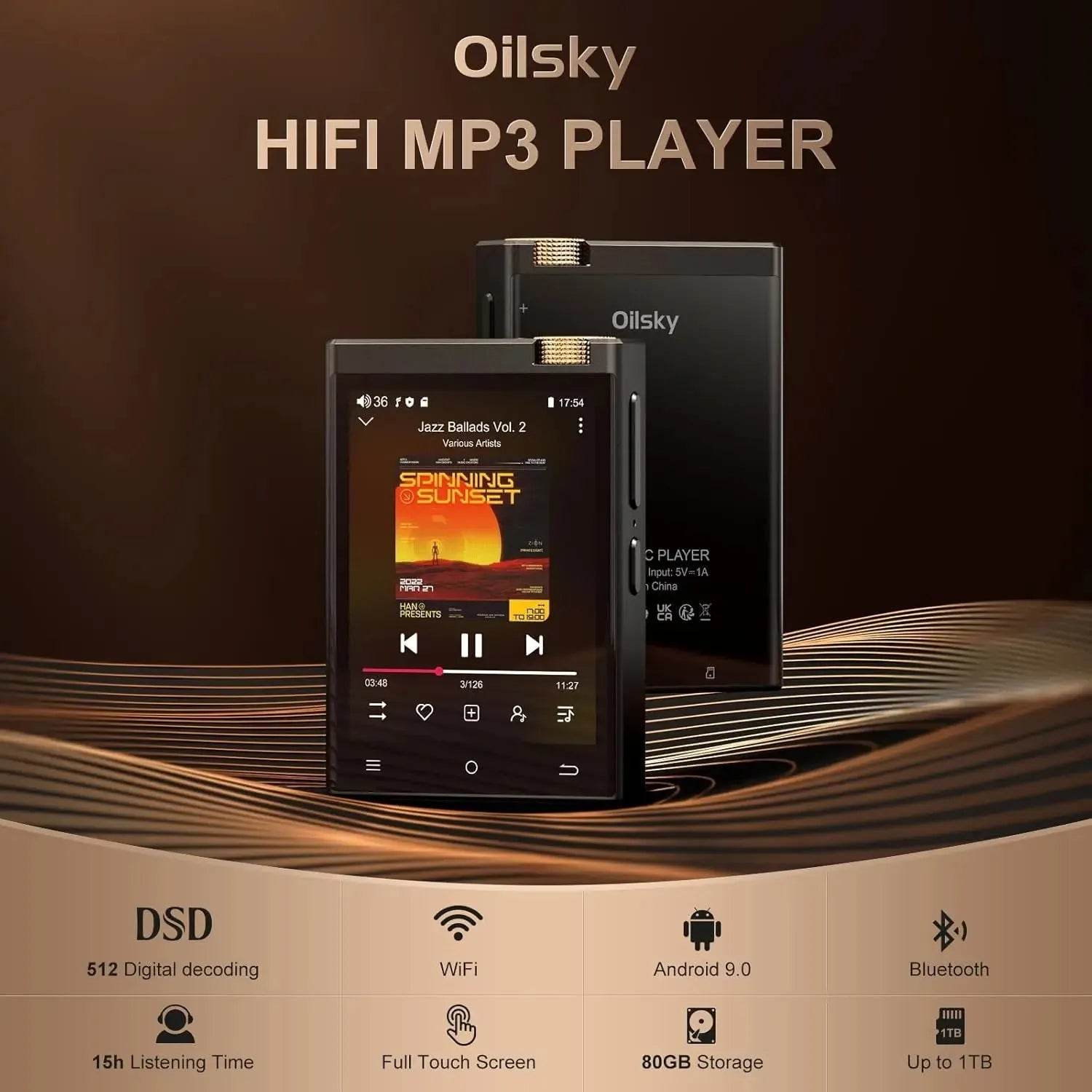 Hi-Fi MP3 Player with Bluetooth , DSD High-Resolution - Loja Manuel Coelho