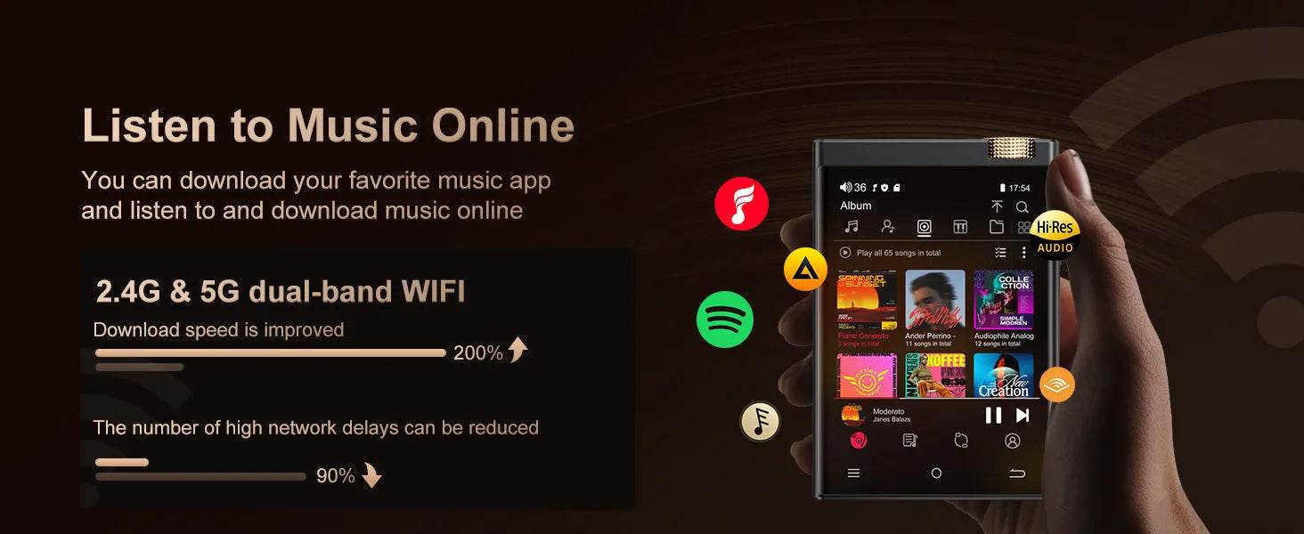 Hi-Fi MP3 Player with Bluetooth , DSD High-Resolution - Loja Manuel Coelho