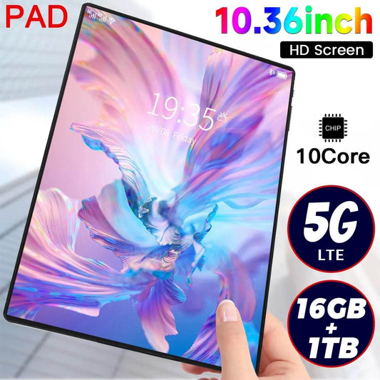 2025 5G New 10.36Inch Tablet Android 16GB RAM 1TB ROM Android 13.0 12000mAh - Loja Manuel Coelho