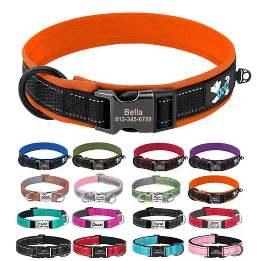 Reflective Personalized Dog Collar | Engraved ID - Loja Manuel Coelho