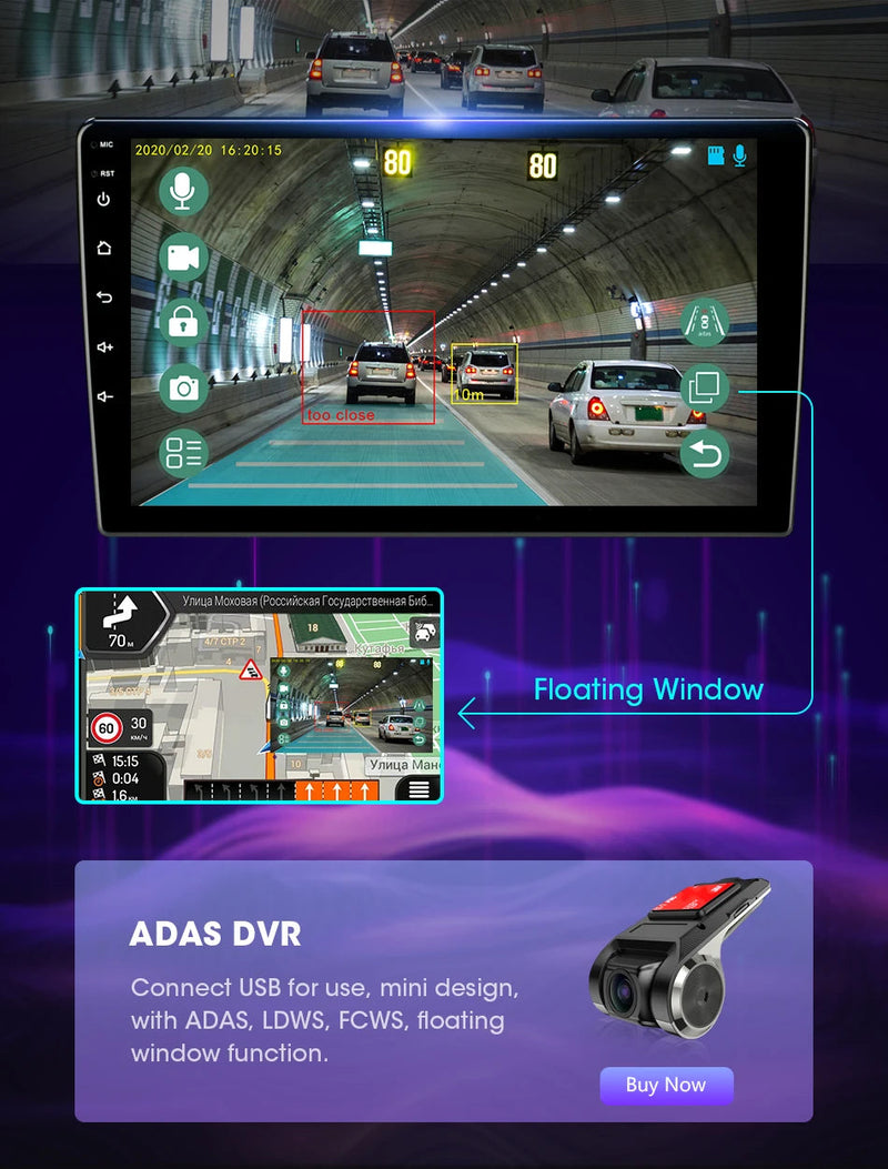 Rádio automotivo universal Android 12 para Nissan, Kia, Honda, Toyota, VW, reprodutor de vídeo multimídia