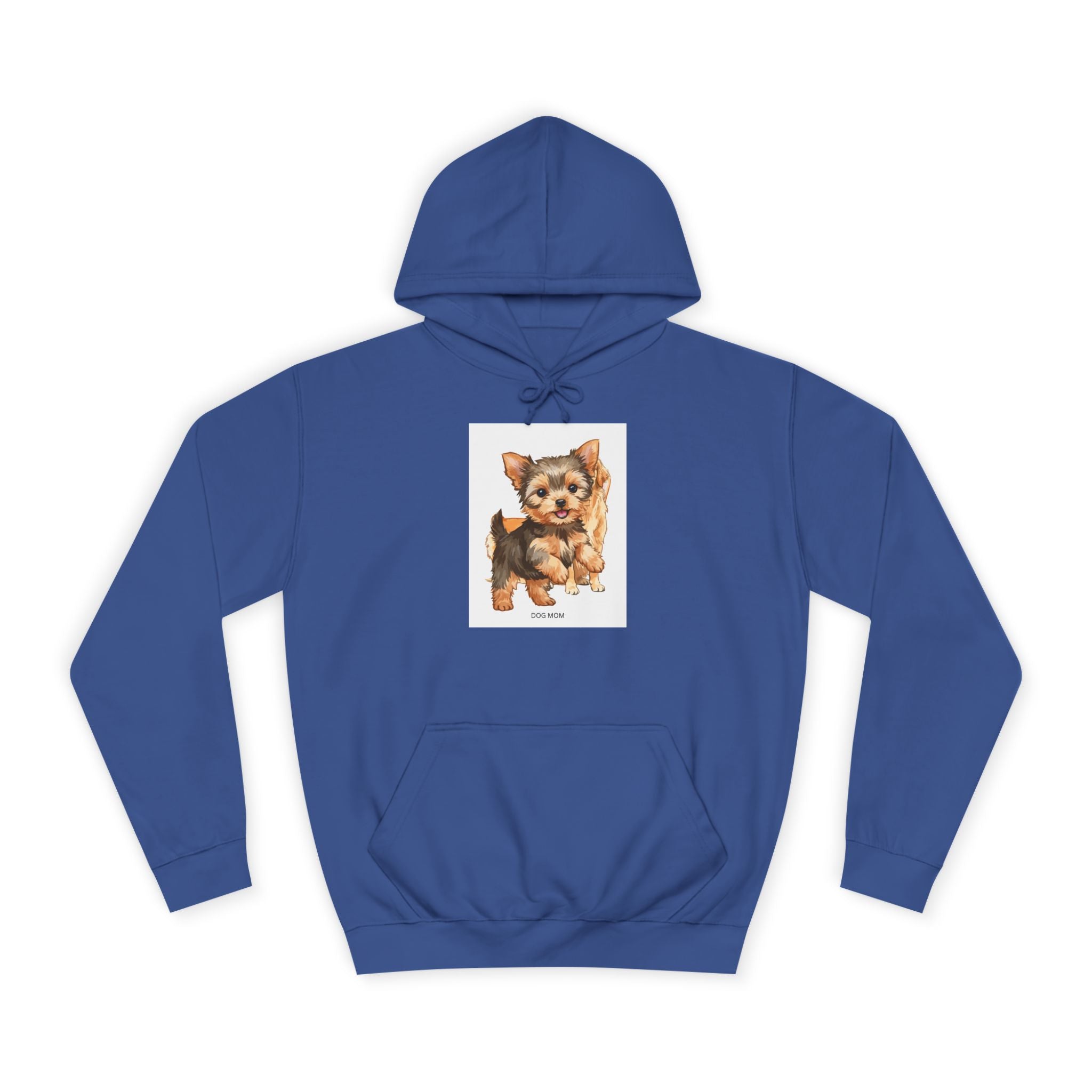 Sweatshirt com capuz unissexo com ilustração de cão fofo para faculdade